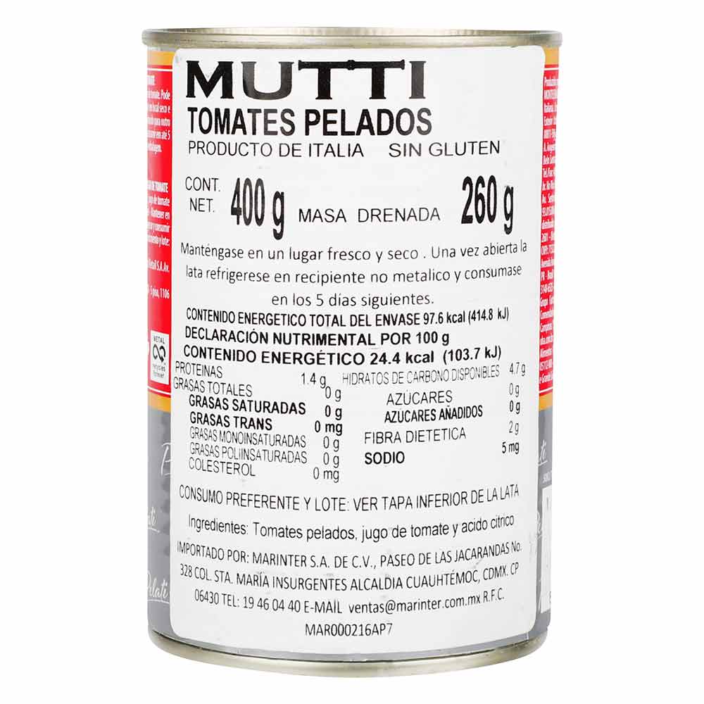 Tomates - Mutti Pelados - 400 gr - Italia