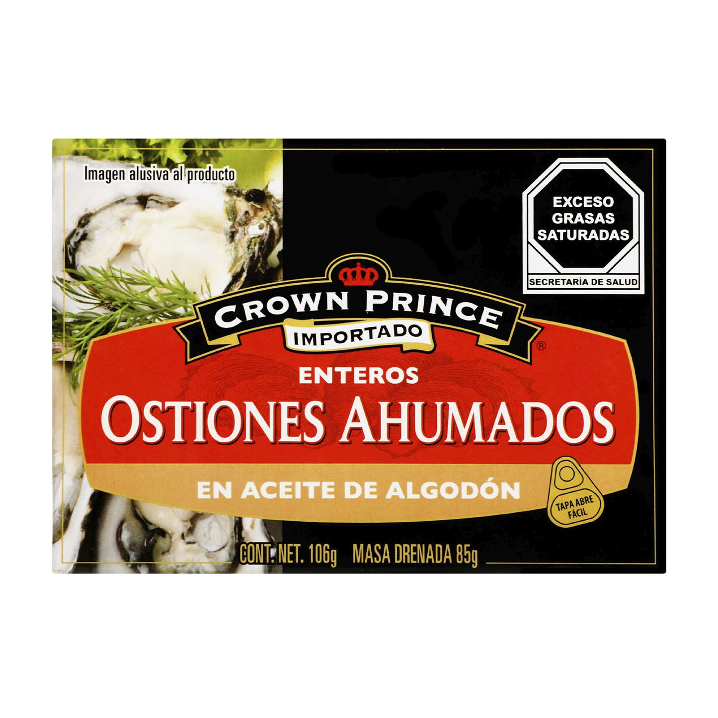 Crown Prince - Ostiones Ahumados en Aceite Algodón  106gr - Estados Unidos