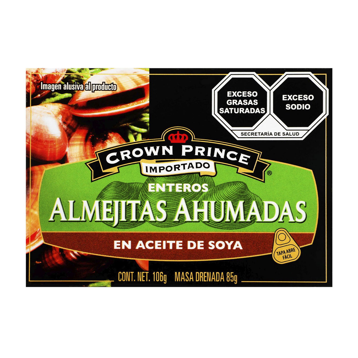 Crown Prince - Almejitas Ahumadas en Aceite de Soya 106 gr - Estados Unidos