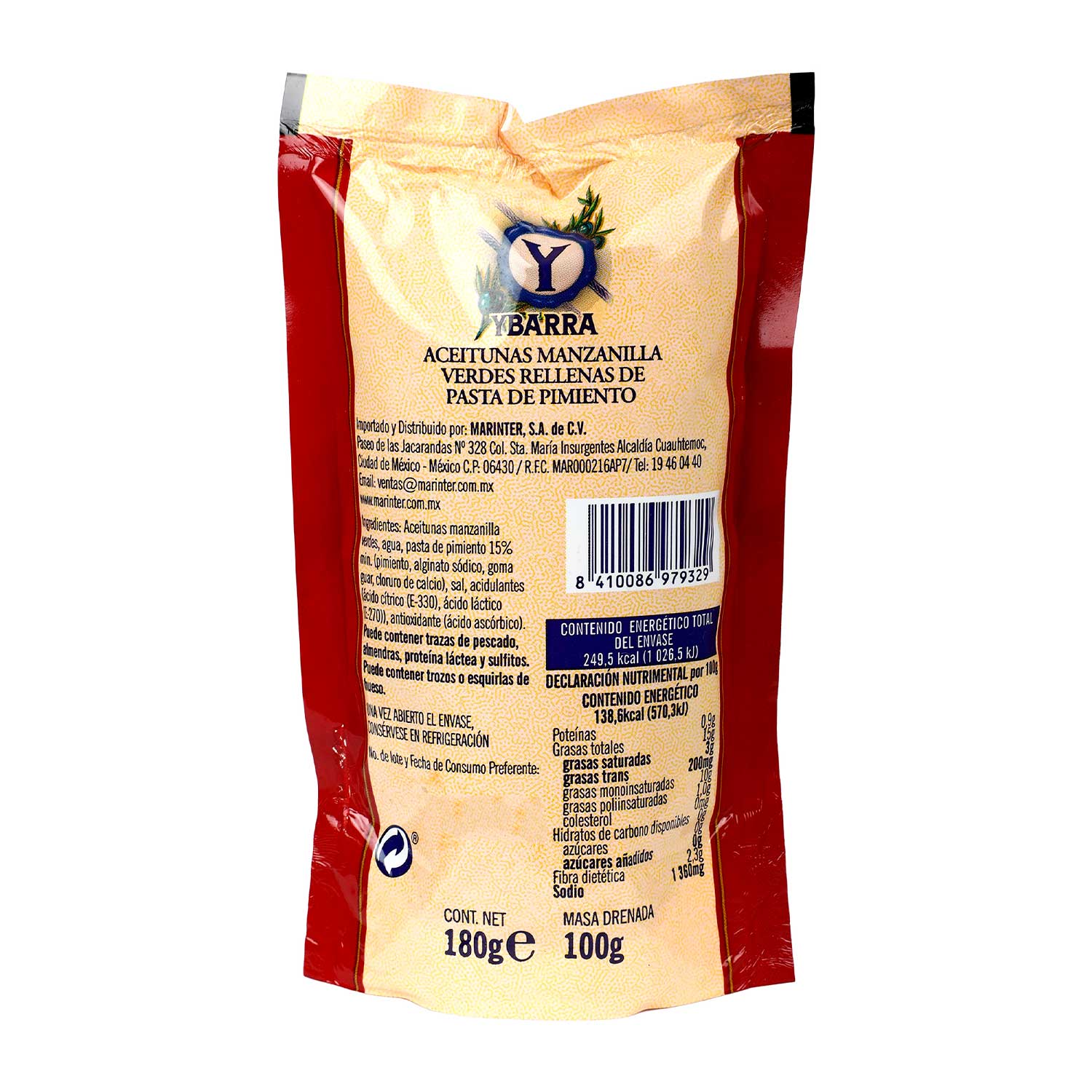 Aceitunas - Ybarra Rellenas de Pasta de Pimiento Doy - 180 g