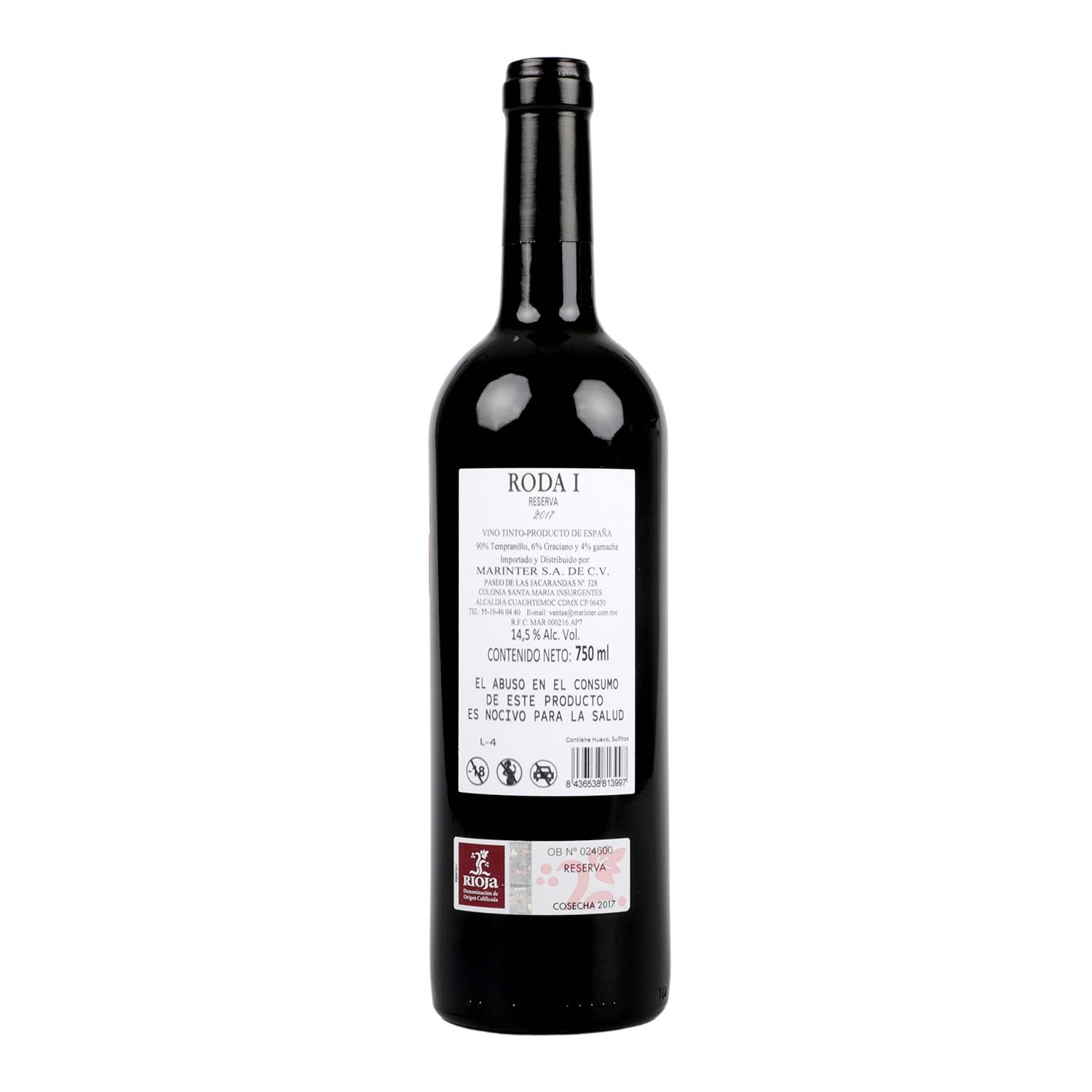 Vino Tinto - Roda I Reserva 2017 de 750 ml - España