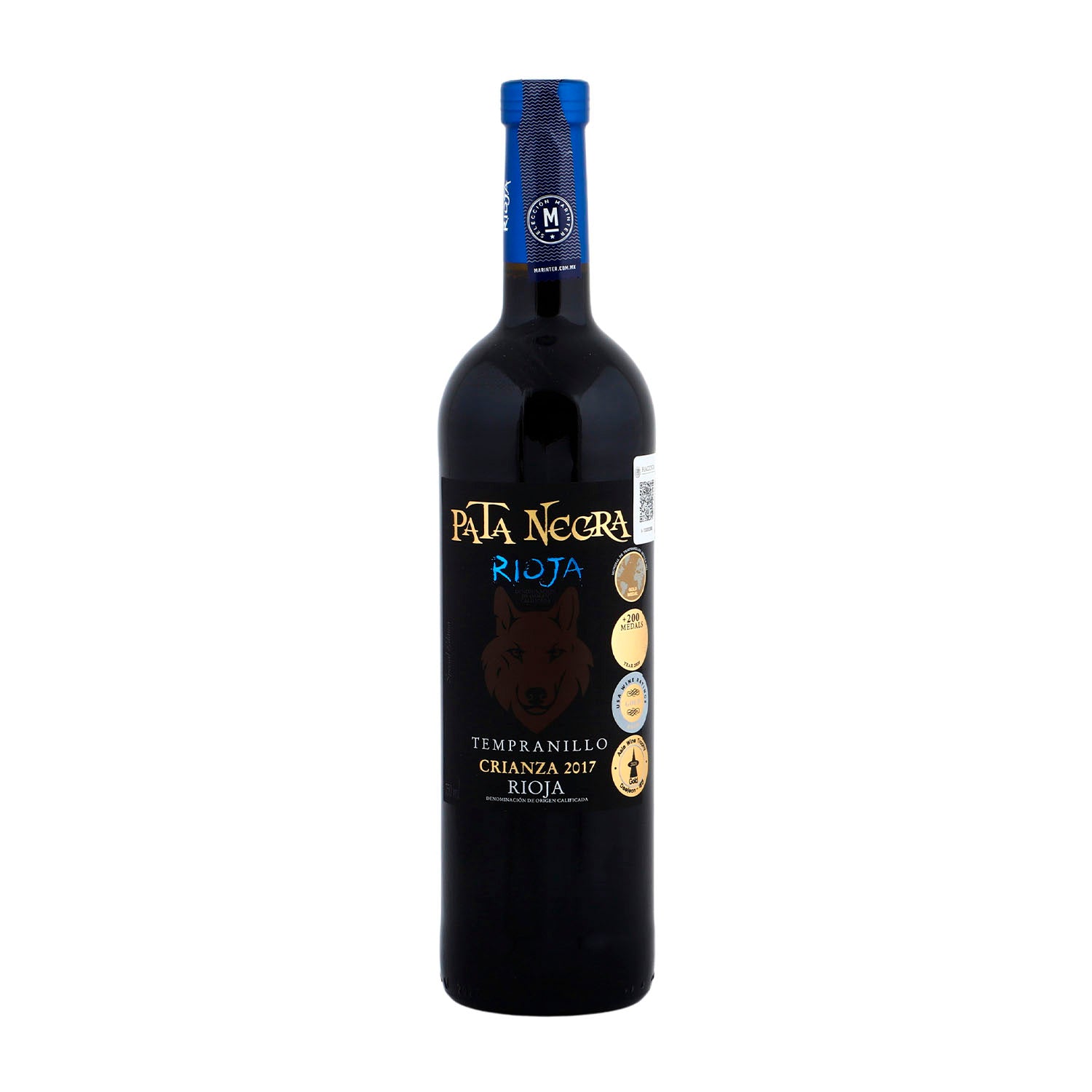 Vino Tinto Pata Negra Tempranillo Rioja Lobo de 750 ml - España