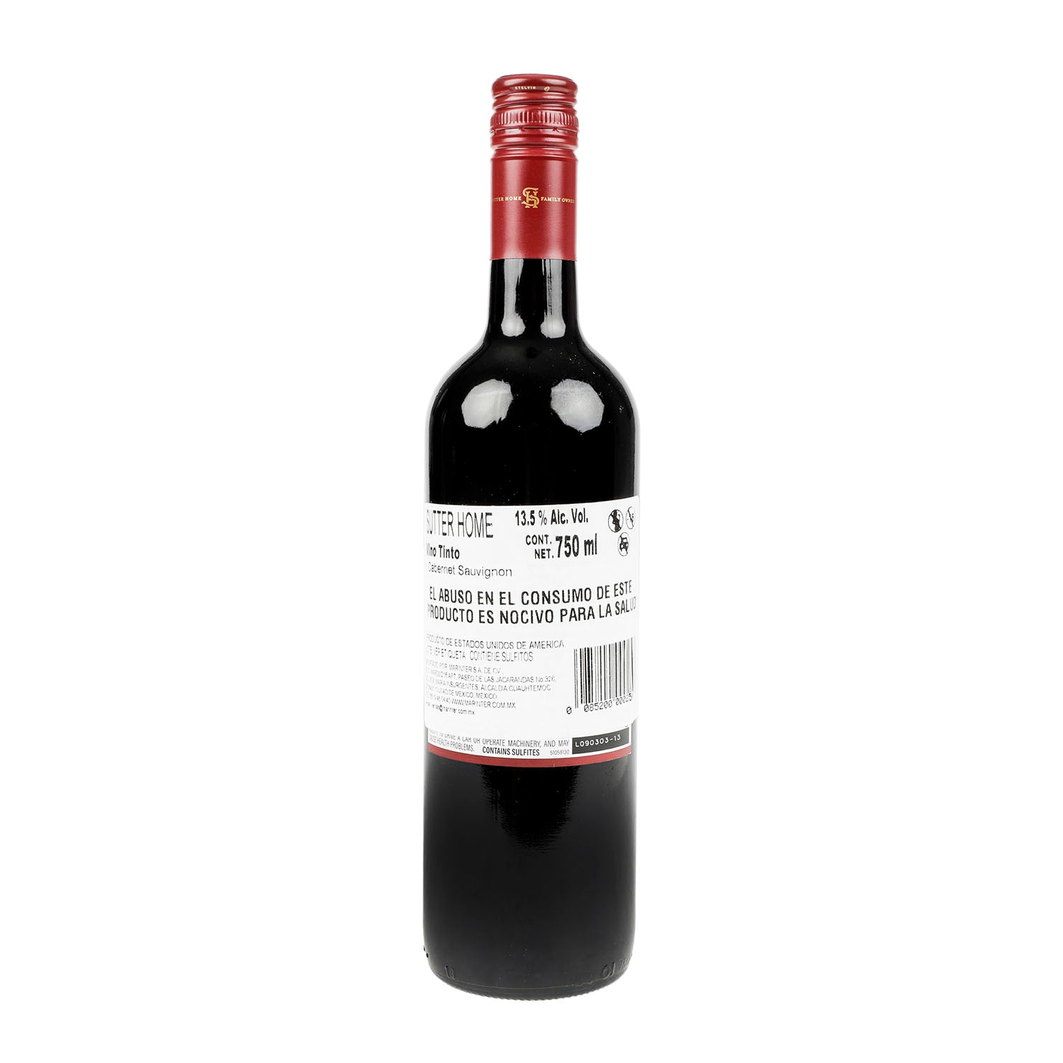 Promoción 3x2 - Vino Tinto Sutter Home Cabernet Sauvignon de 750 ml