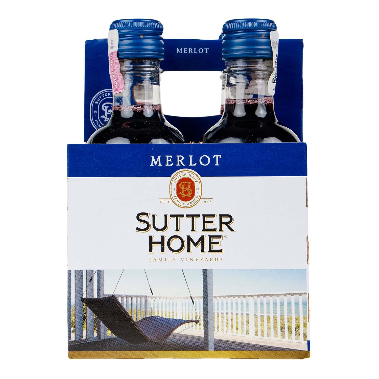 Vino Tinto Sutter Home Merlot Cuatripack 187 ml