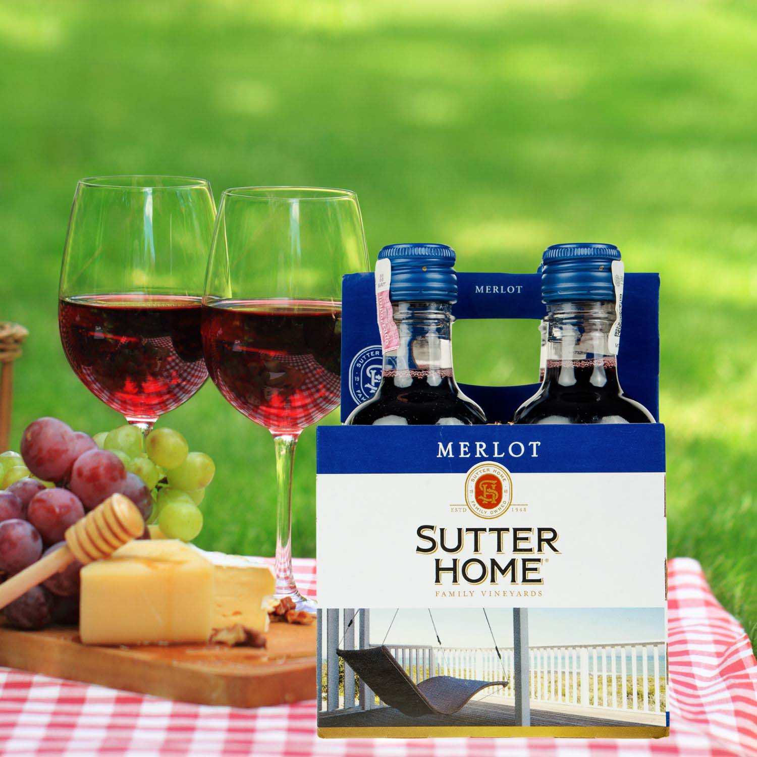 Vino Tinto Sutter Home Merlot Cuatripack 187 ml - Estados Unidos
