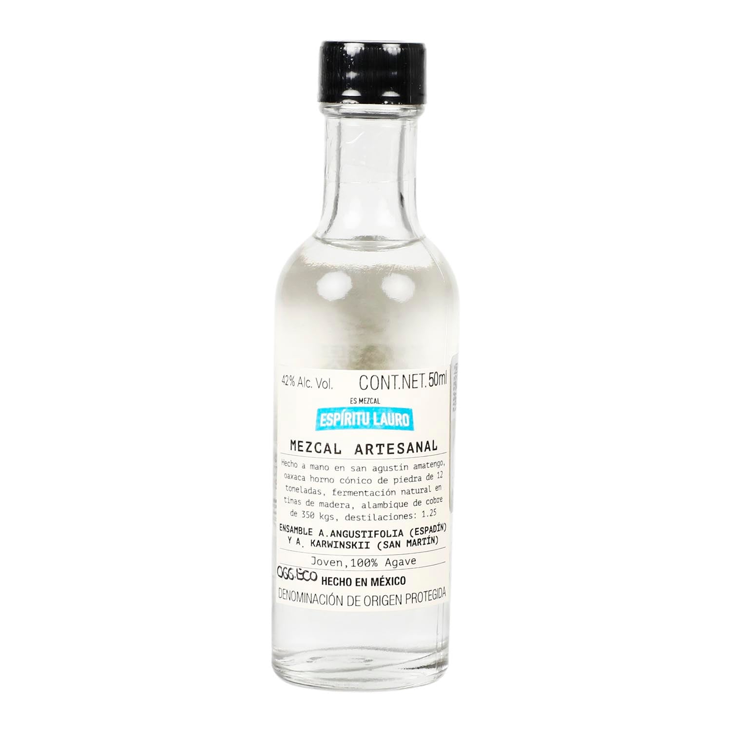 Mezcal Espíritu Lauro Joven de 50 ml