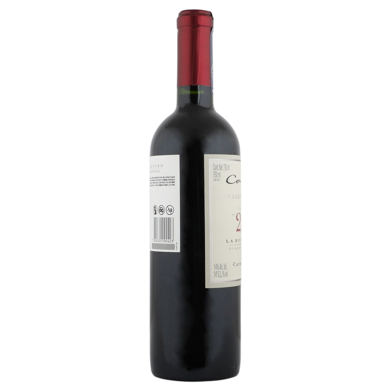 Vino Tinto - Cono Sur - Single Vineyard Carmenere de 750 ml - Chile