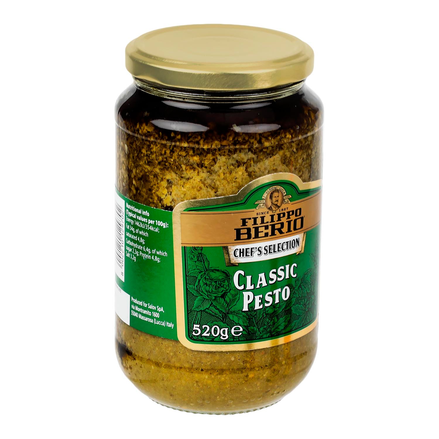 Salsa Pesto Filippo Berio Clásico de 520 g - Italia