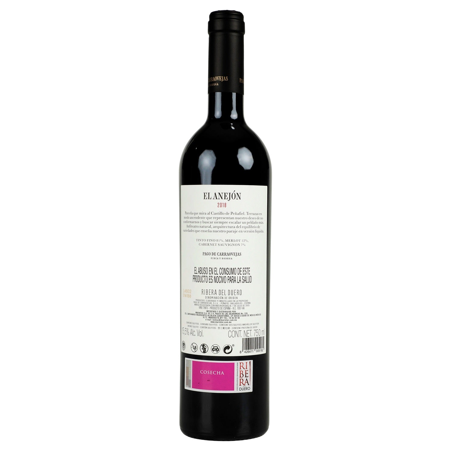 Vino Tinto - El Anejón 2018 de 750 ml - España