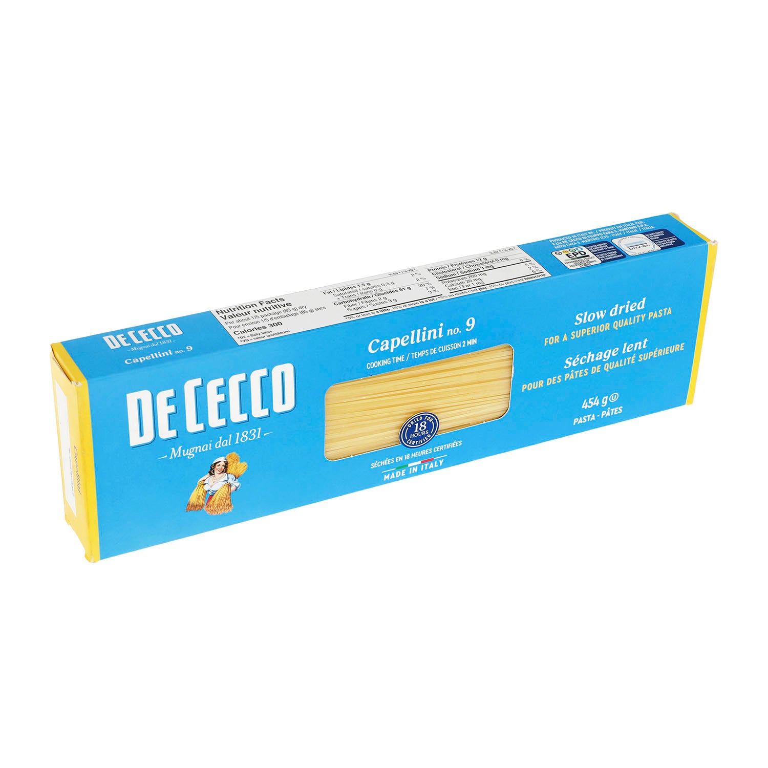 De Cecco - Pasta Capellini de Sémola - 454g