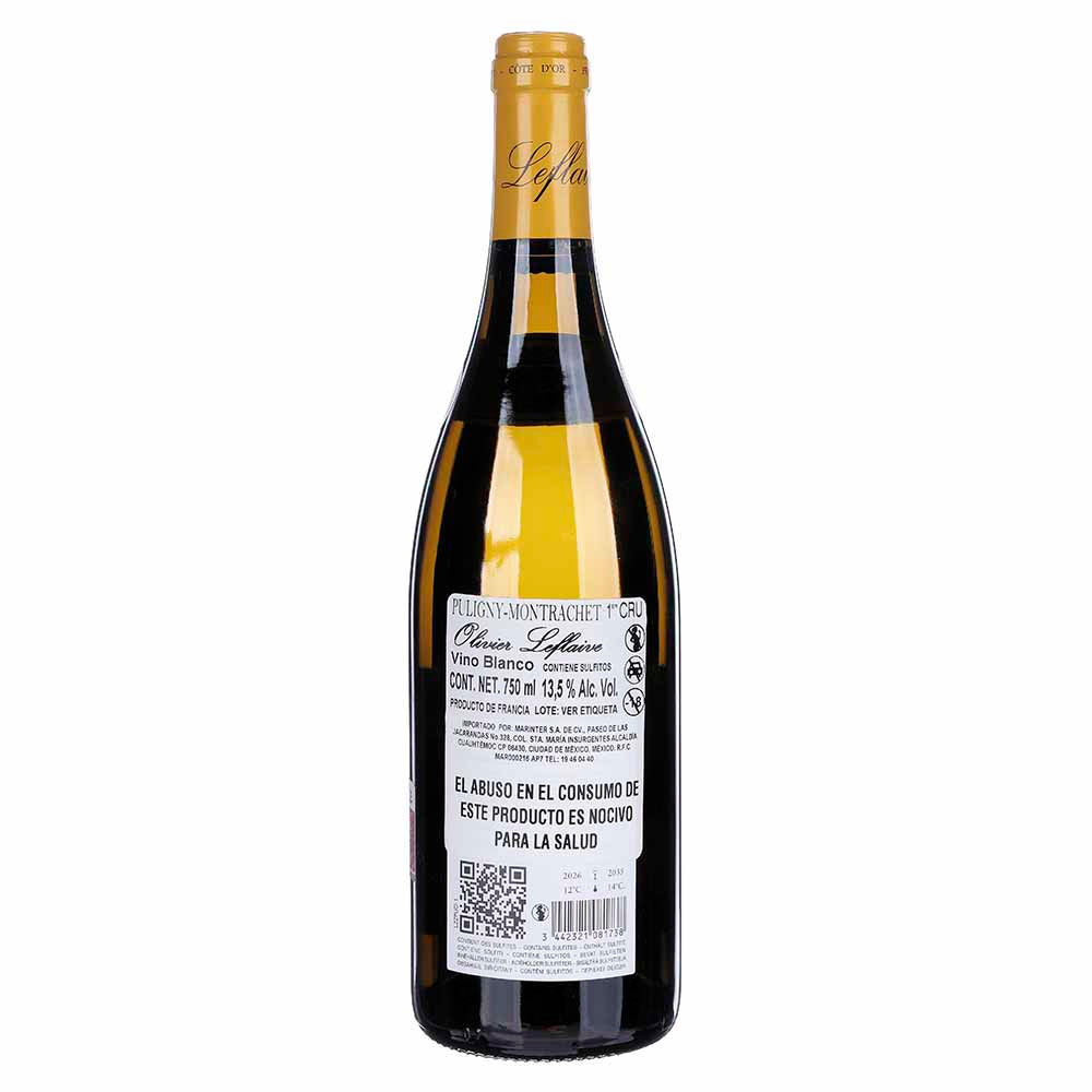 Vino Blanco Olivier Leflaive Puligny-Montrachet 1er Cru Pucelles de 750 ml - Francia