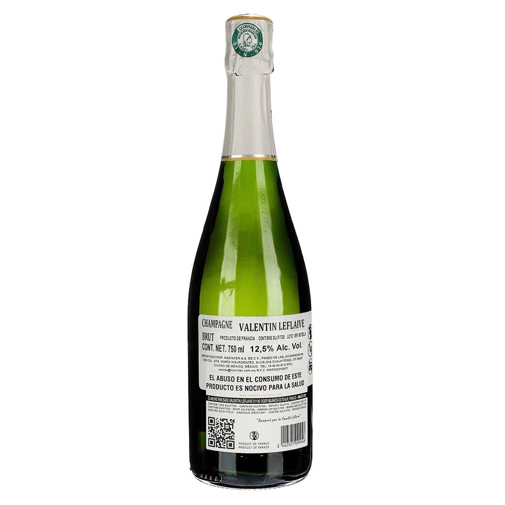 Champagne Valentin Leflaive Extra Brut Blanc de Blancs de 750 ml - Francia