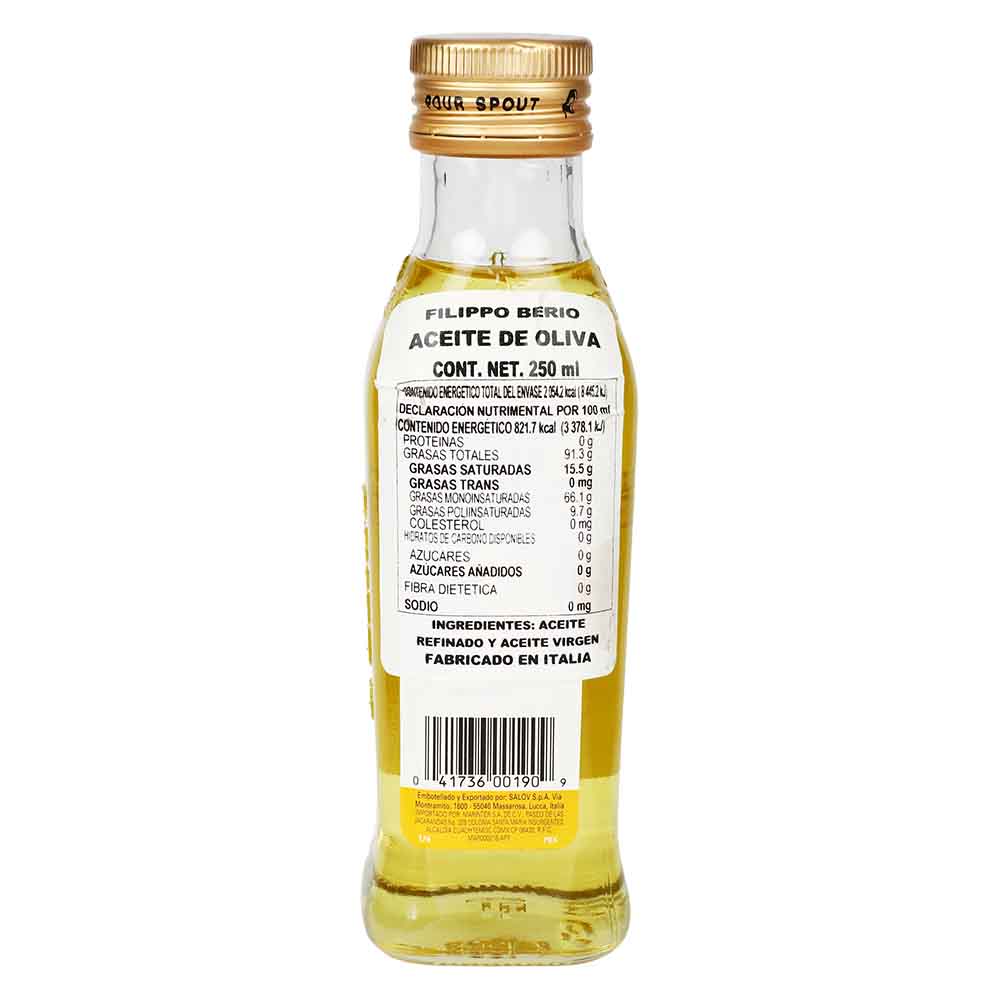 Aceite de Oliva - Filippo Berio 100% Puro - 250 ml - Italia