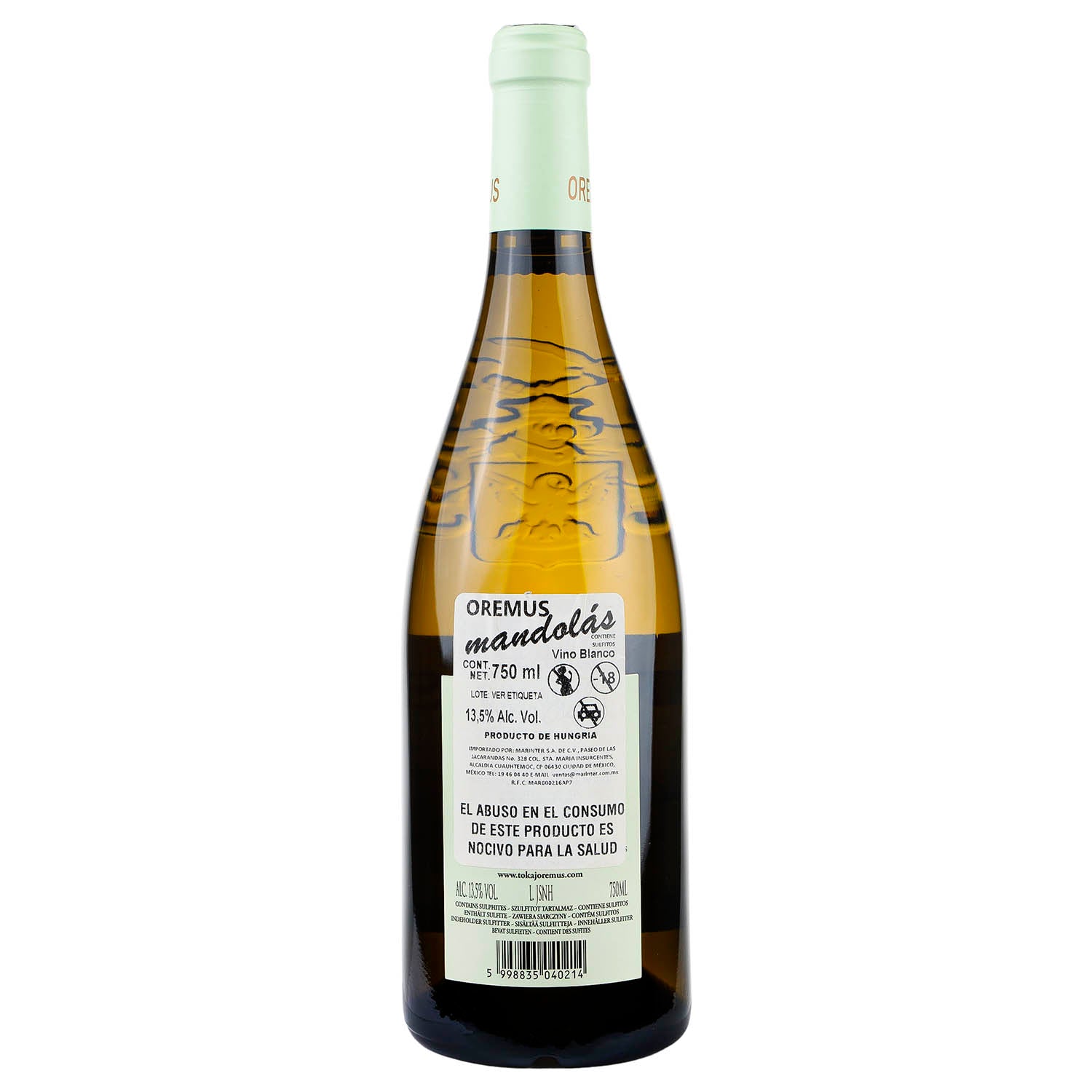 Vino Blanco Oremus Tokaji Mandolas 2021 de 750 ml - Hungría