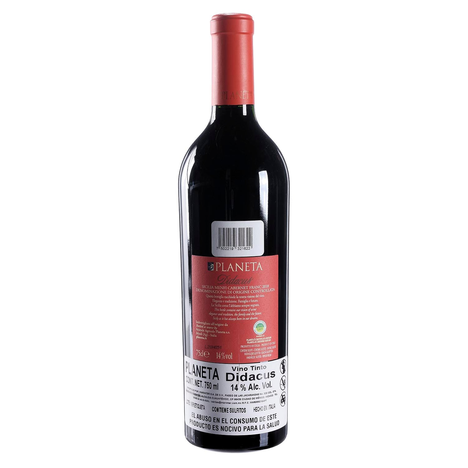 Vino Tinto Planeta Didacus Chardonay 2018 de 750 ml - Italia