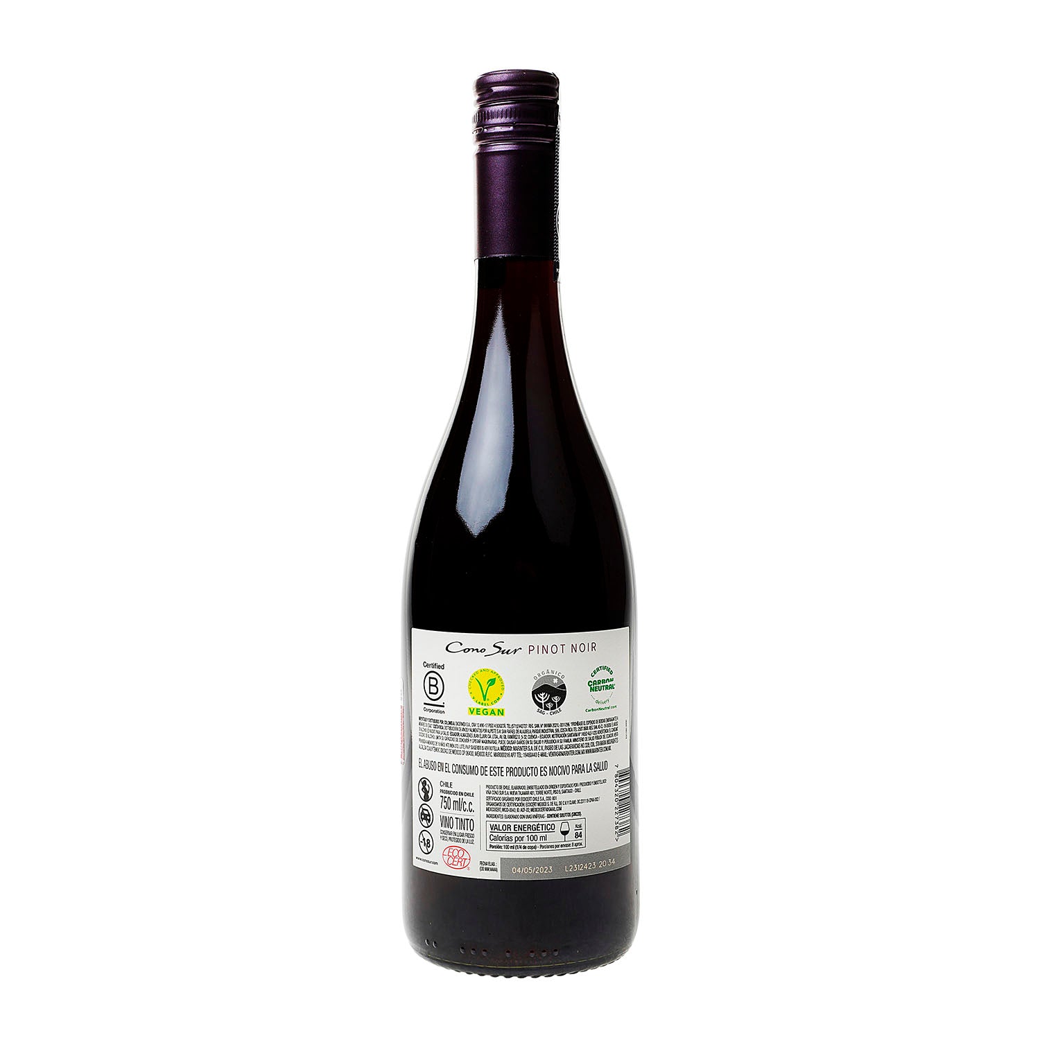 Vino Tinto Cono Sur Orgánico Pinot Noir de 750 ml- Chile