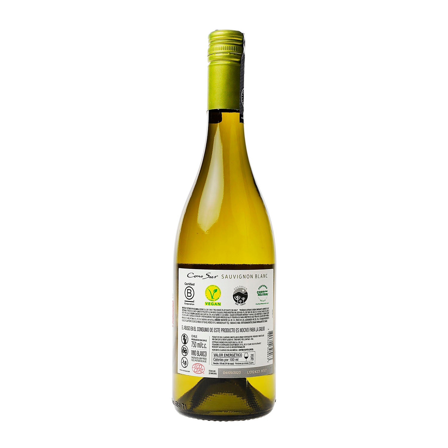 Vino Blanco Cono Sur Orgánico Sauvignon Blanc de 750 ml - Chile