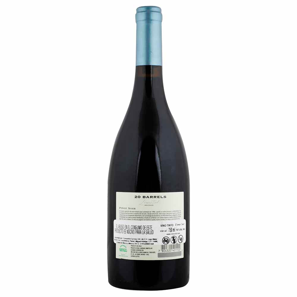 Vino Tinto - 20 Barrels Pinot Noir de 750 ml - Chile