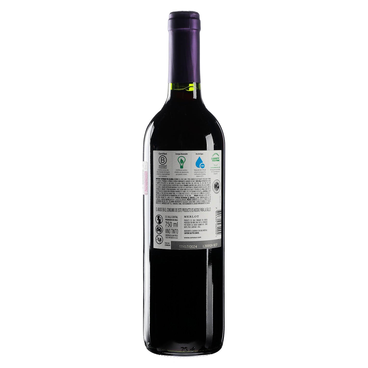 Vino Tinto - Cono Sur Bicicleta Merlot - 750 ml - Chile