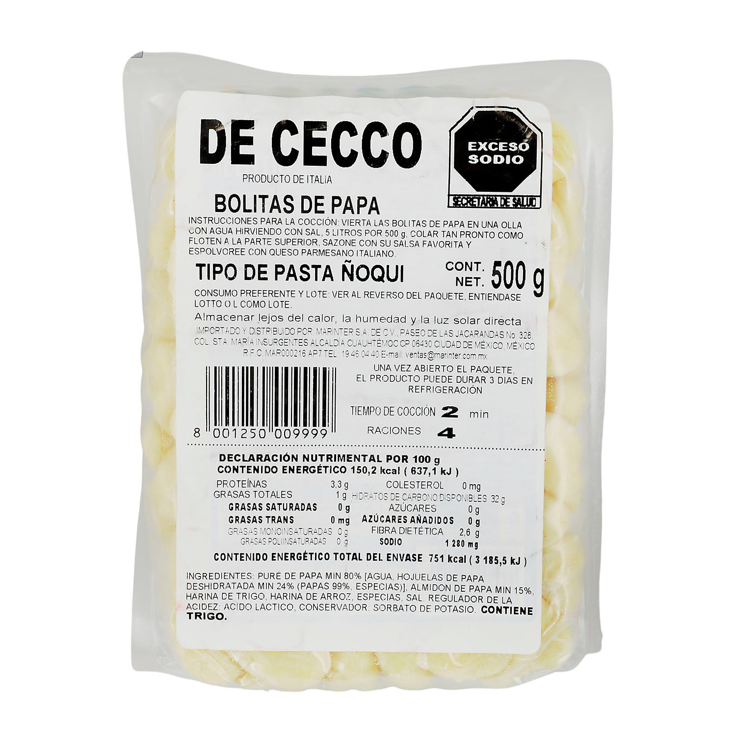 Pasta - De Cecco Gnocchi De Papa 500 gr - Italia
