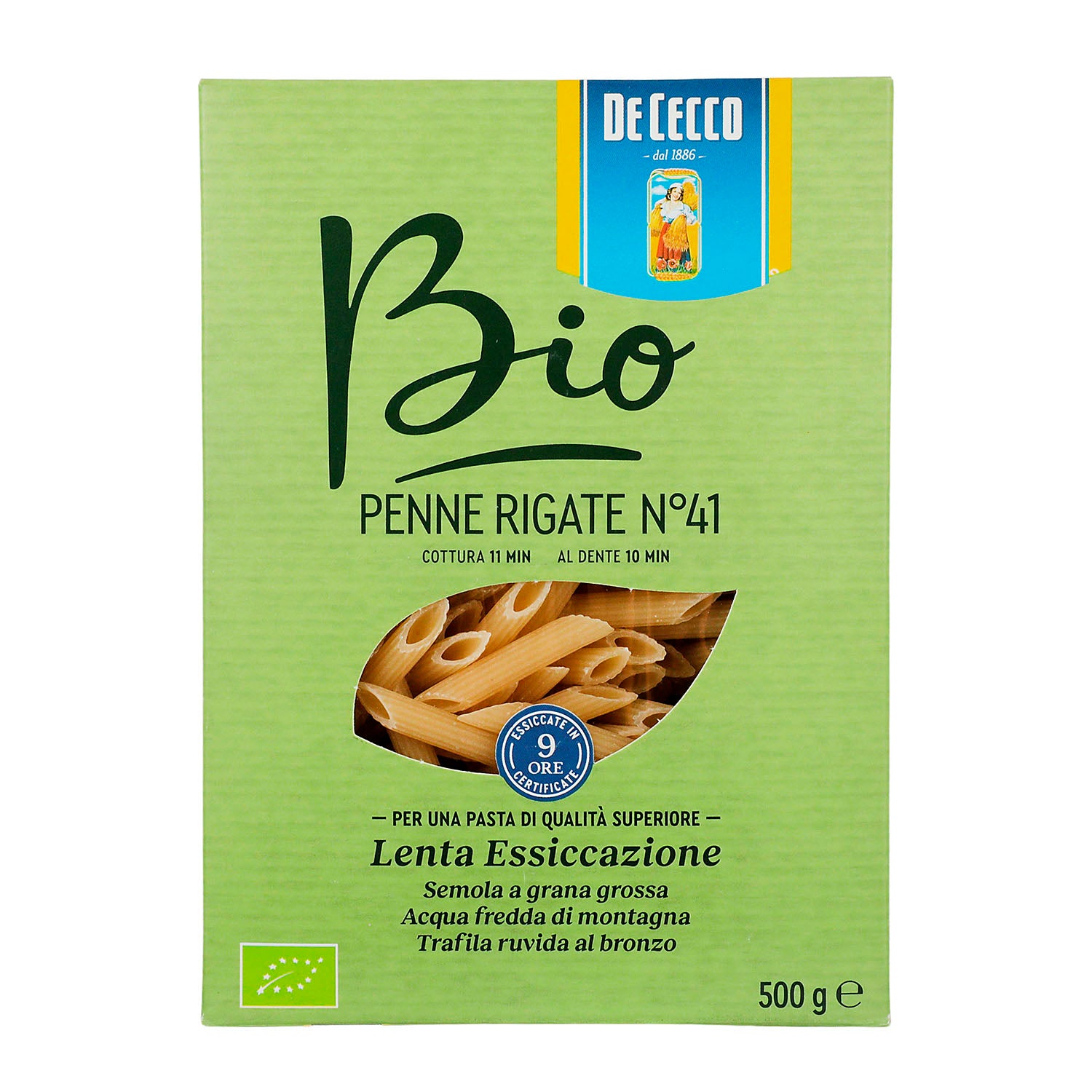 De Cecco - Pasta Bio  Penne Rigate  de Sémola - 500 g