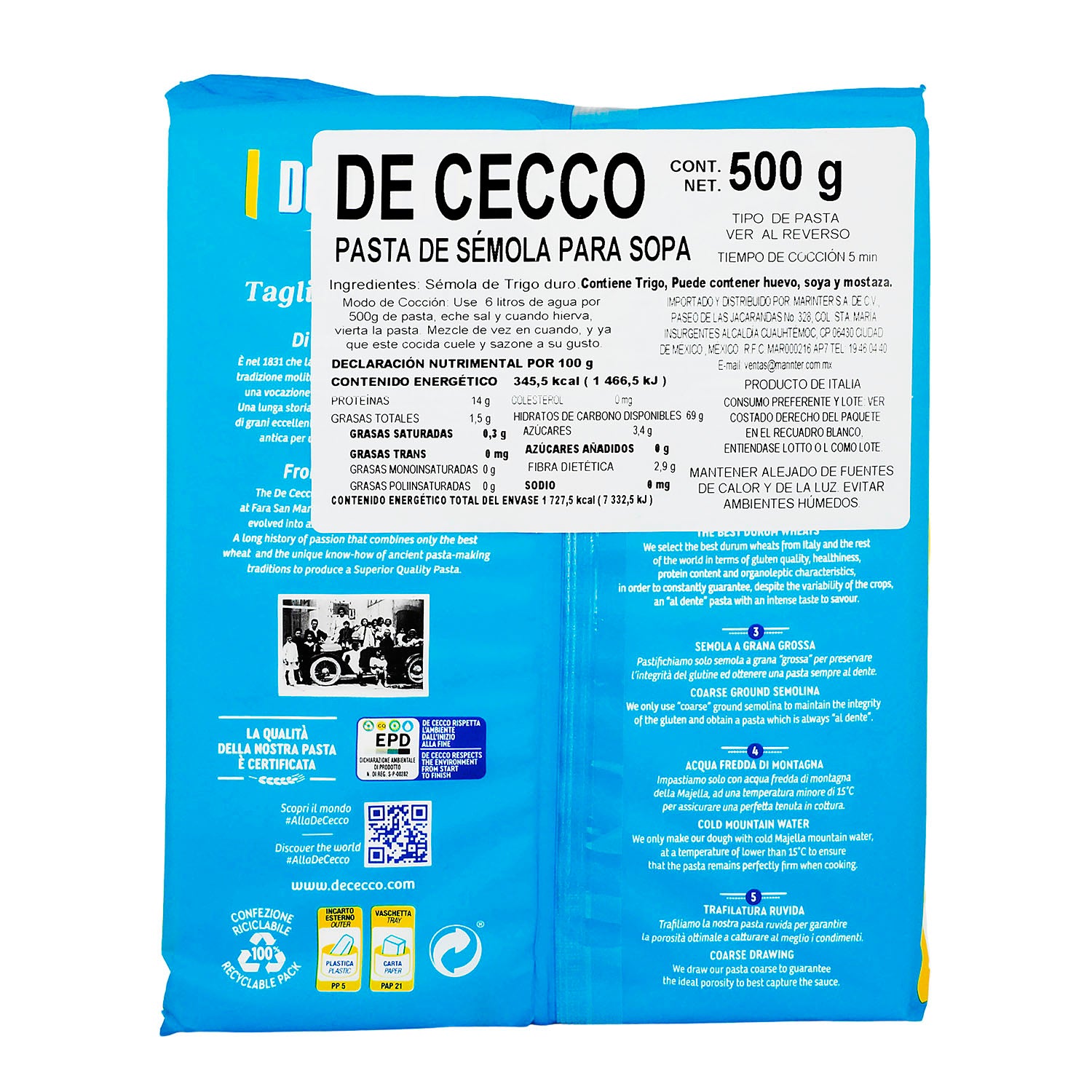 De Cecco - Pasta Nidi Tagliatelle de 500 g - Italia