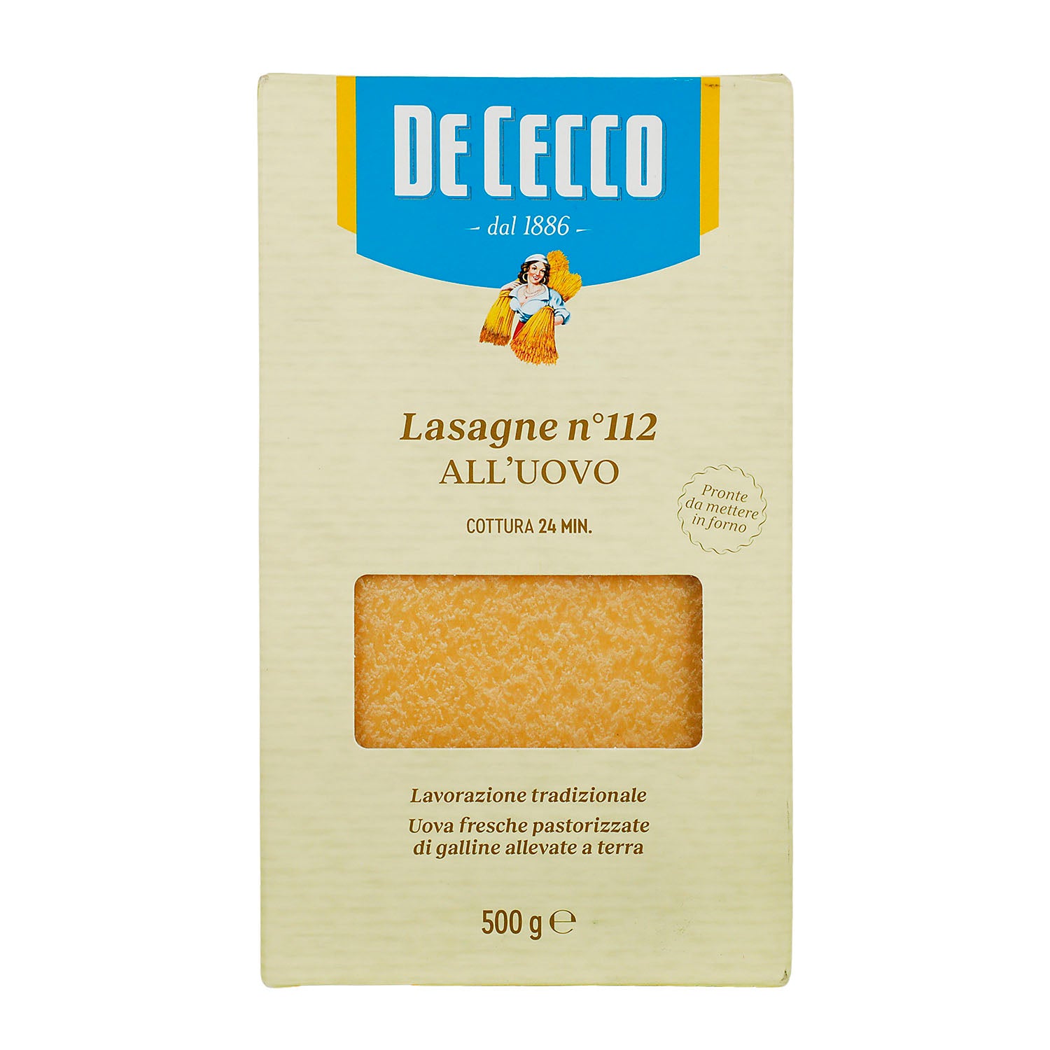 De Cecco - Pasta Lasagna con Huevo - 500 g