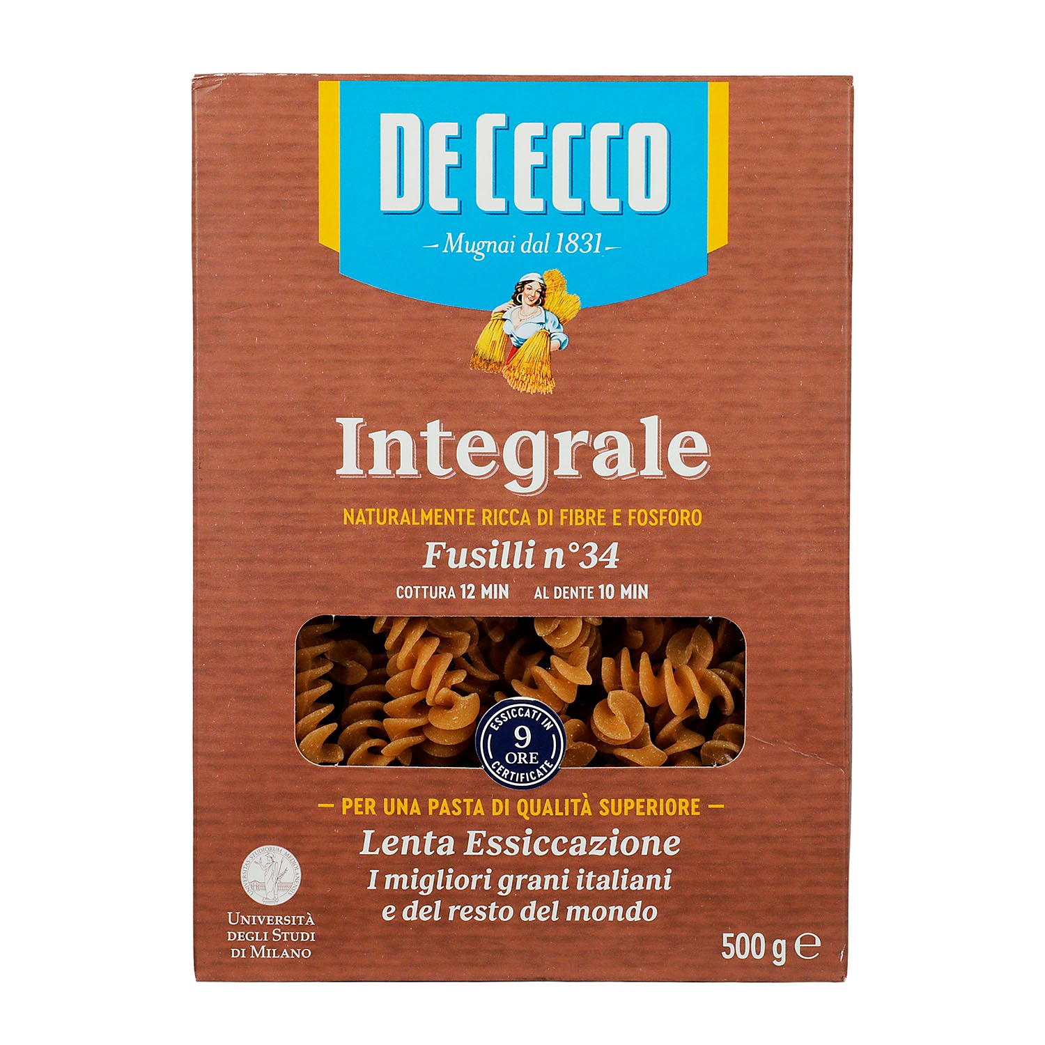 Pasta - De Cecco Fusilli Integral - 500 gr