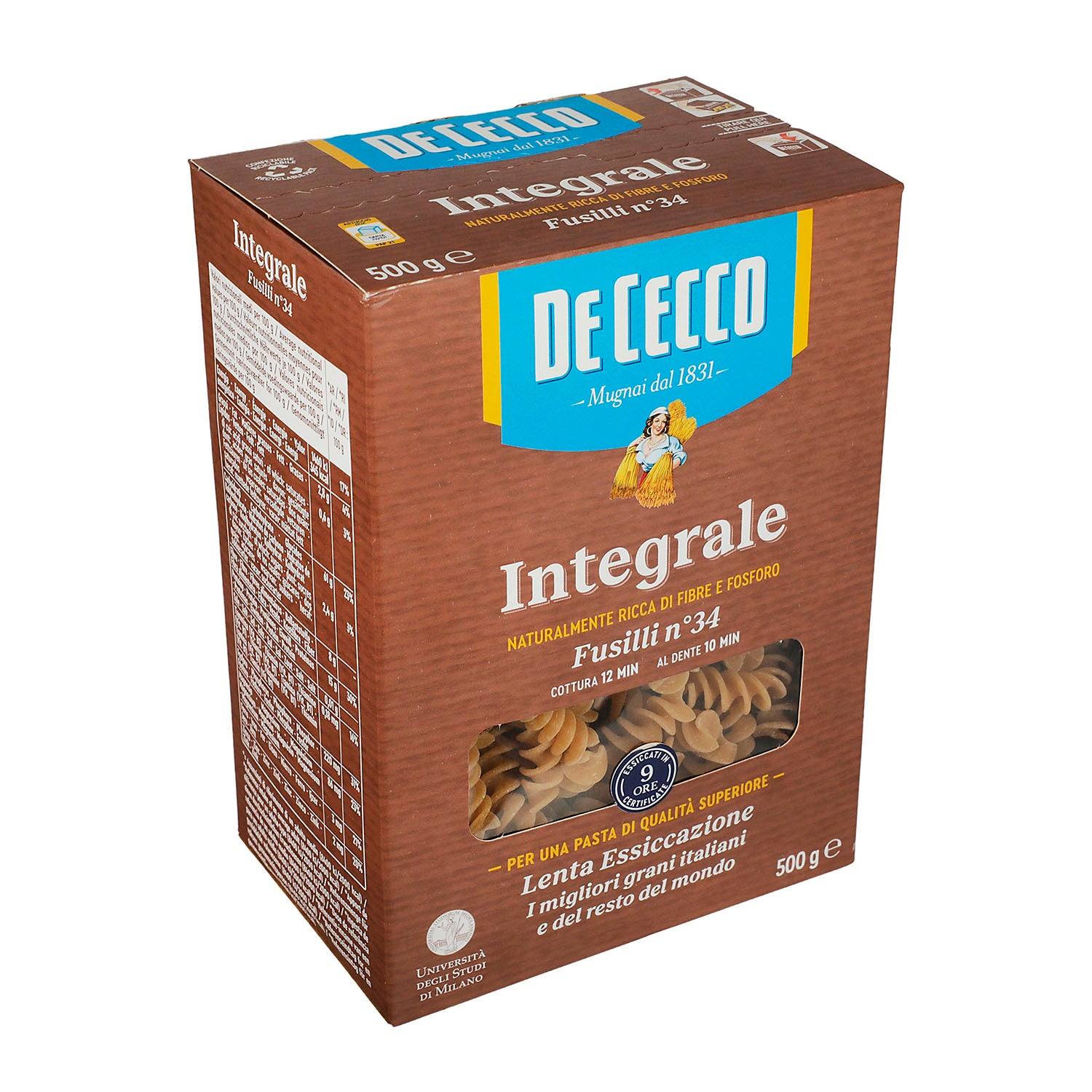 Pasta - De Cecco Fusilli Integral - 500 gr