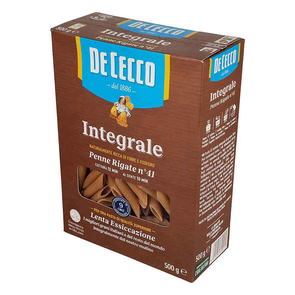 Pasta - De Cecco Penne Rigate Integral de 500 gr - Italia