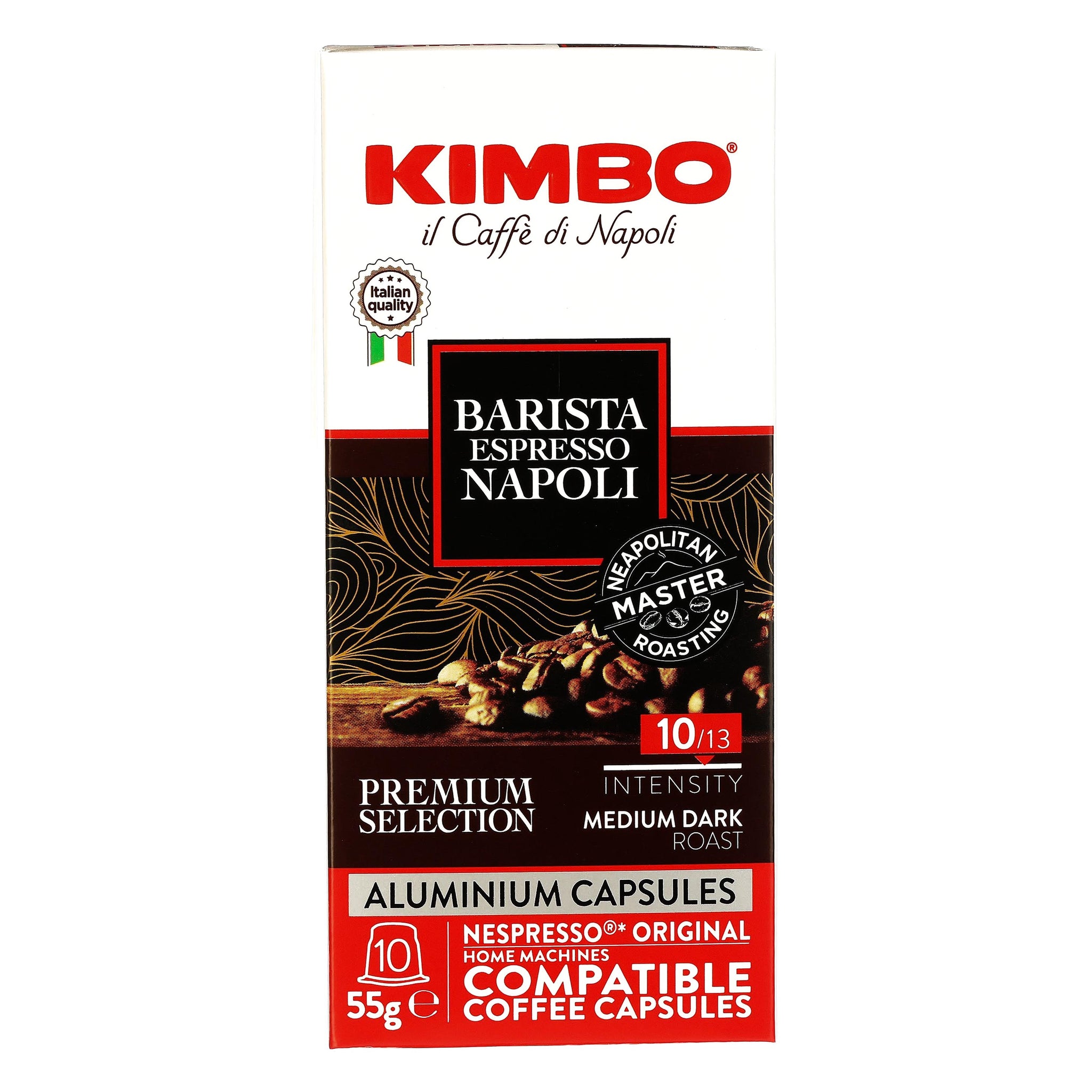 Café Kimbo Espresso Napoli - Paquete con 10 Capsulas 55 g - Italia