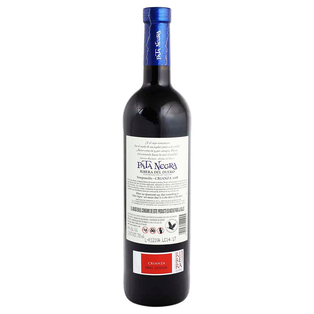 Vino tinto - Pata Negra Ribera del Duero Crizanza de 750 ml - España