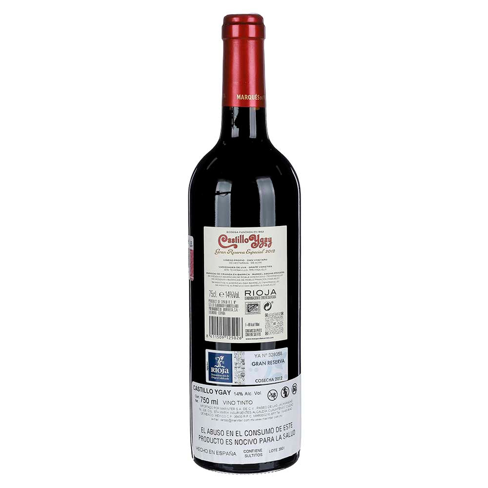 Vino Tinto Castillo Ygay 12 de 750 ml - España