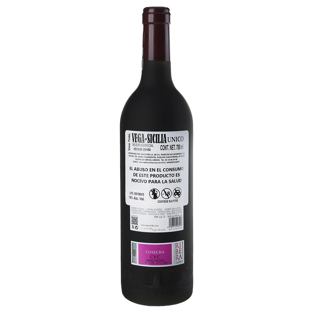Vino Tinto Vega Sicilia Unico Reserva Especial de 750 ml - España