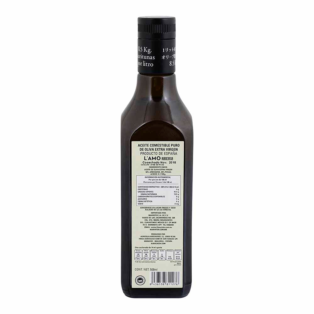 Aceite de Oliva - L'Amo Extra Virgen - 500 ml - España