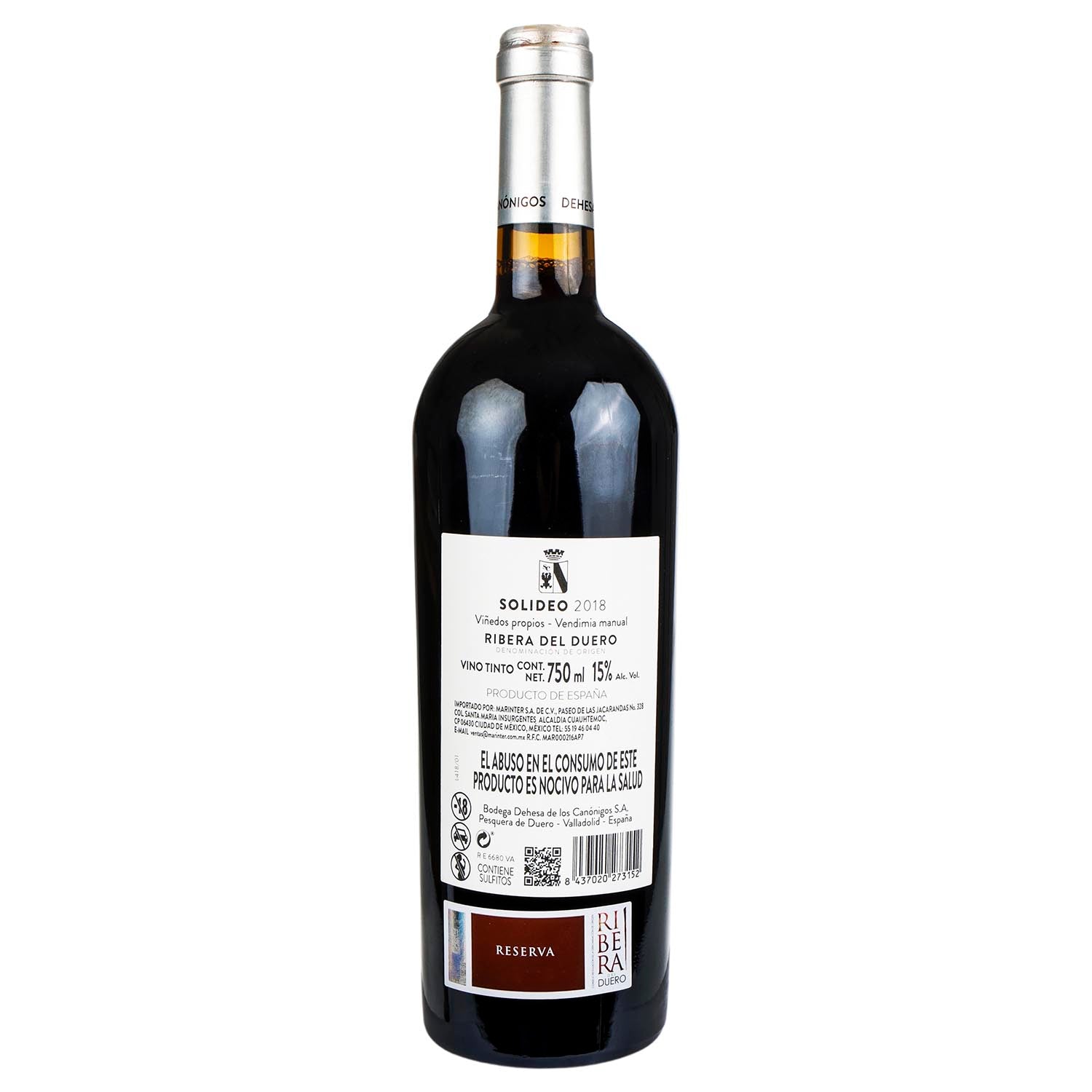 Vino Tinto Solideo 2018  Rva de 750 ml- España