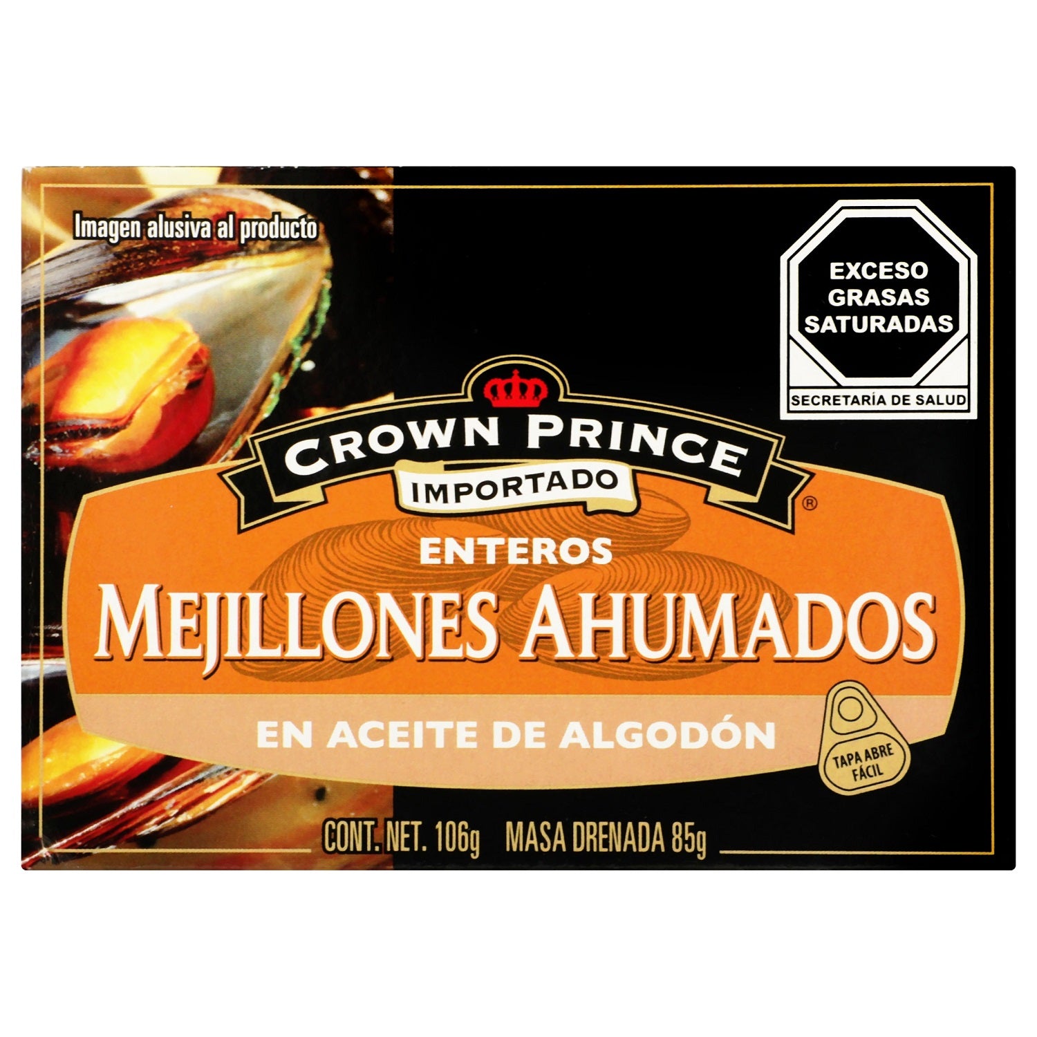 Crown Prince - Mejillones Ahumados Aceite de algodón 106 gr - China