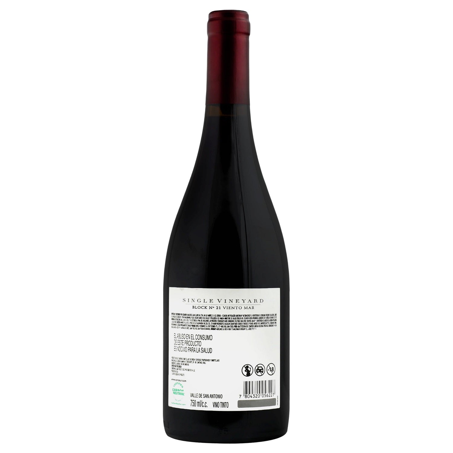 Vino tinto - Cono Sur Single Vineyard Pinot Noir - 750 ml - Chile