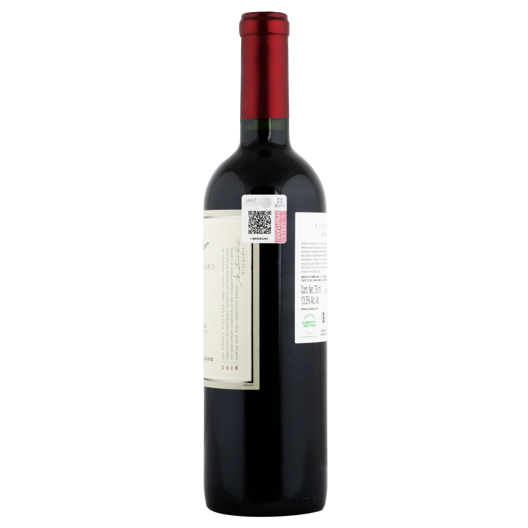Vino Tinto - Cono Sur Single Vineyard Cabernet 750 ml - Chile