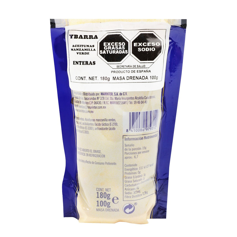 Aceitunas - YBarra con Hueso Doy Pack - 180 g - España