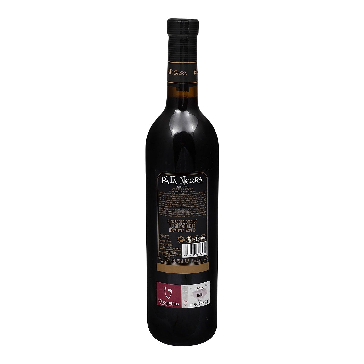 Vino Tinto - Pata Negra Valdepeñas Reserva 750 ml - España