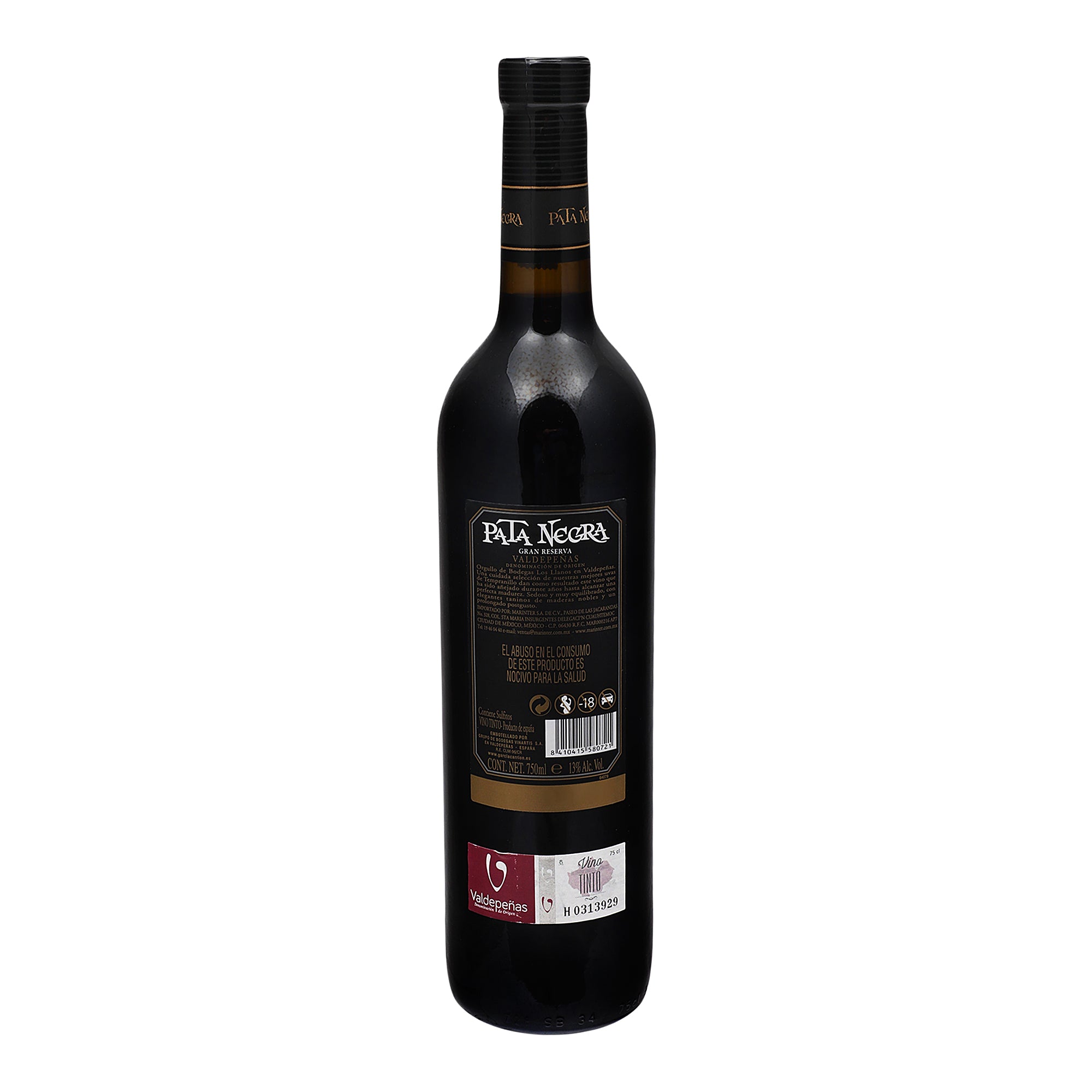 Vino tinto - Pata Negra Valdepeñas Gran Reserva 750 ml - España