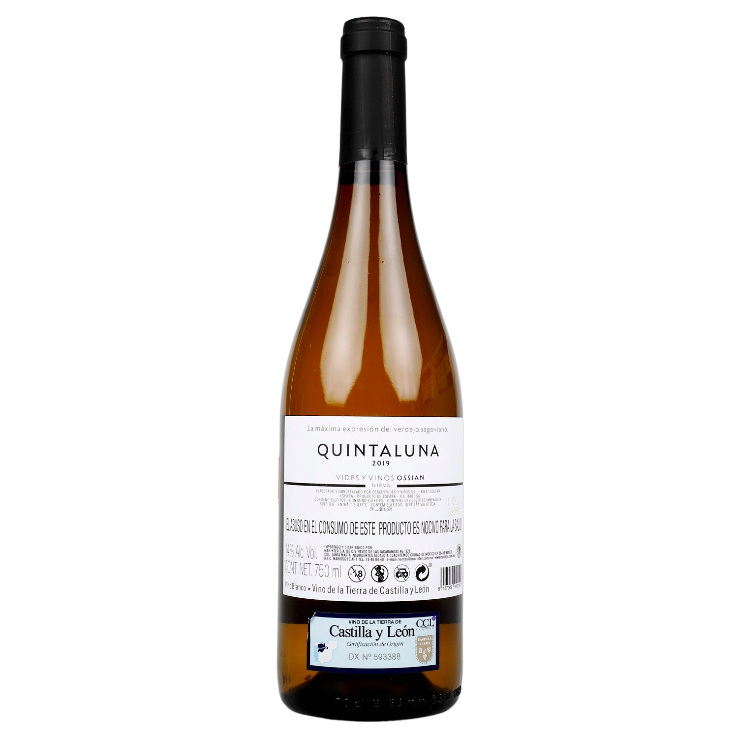 Vino Blanco Quintaluna 2019 de 750 ml