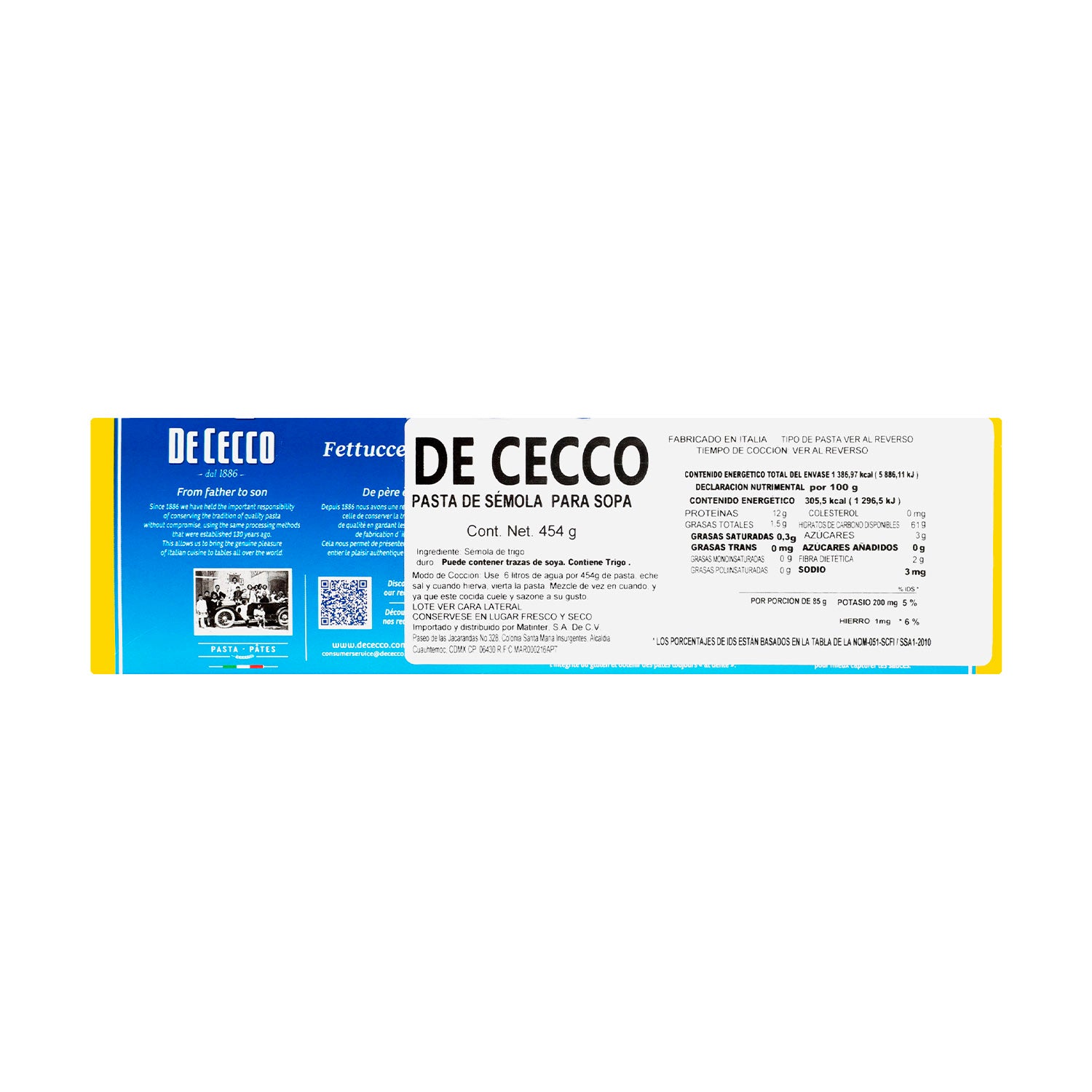 Pasta - De Cecco Fettuccelle De Sémola -  454 gr