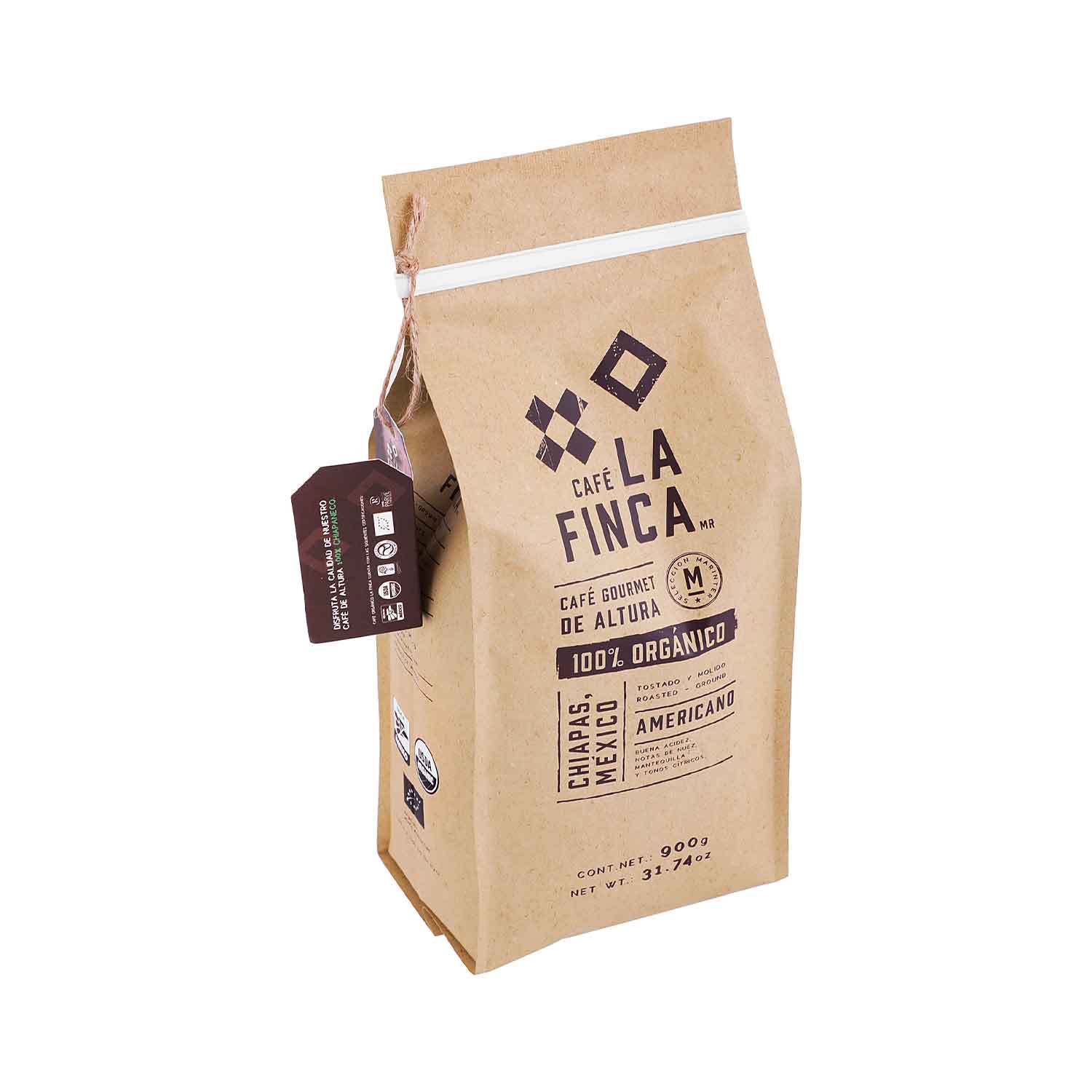 Café - La Finca Americano Orgánico Tostado Molido - 900 g