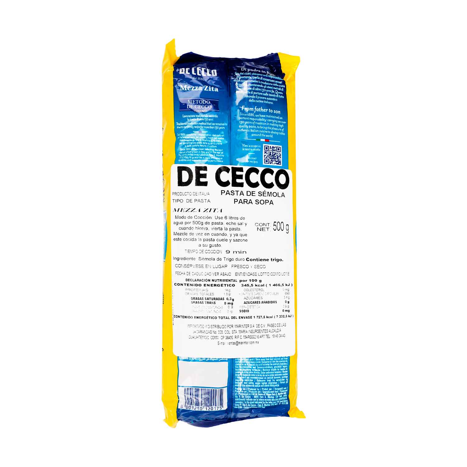 Pasta - De Cecco Mezza Zita De Sémola - 500 gr