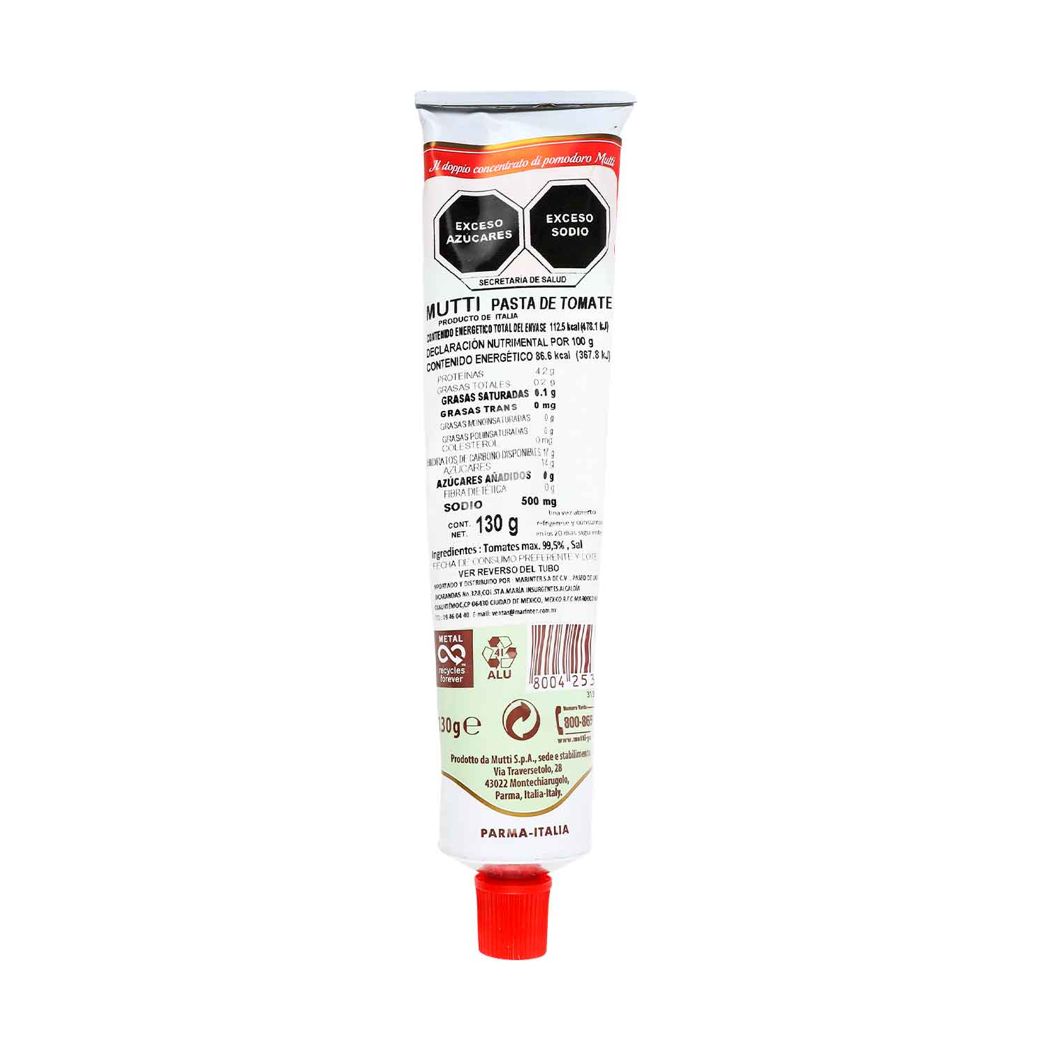 Concentrado - Mutti  Doble de Tomate - 130g - Italia