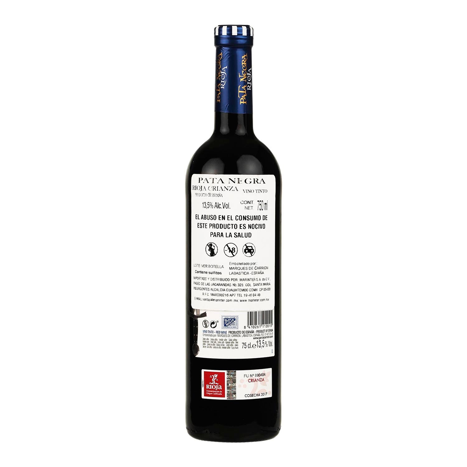 Vino Tinto - Pata Negra Rioja Crianza 750 ml - España